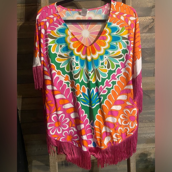 Trina Turk Multicolor Fringe Swim Coverup - Picture 1 of 5